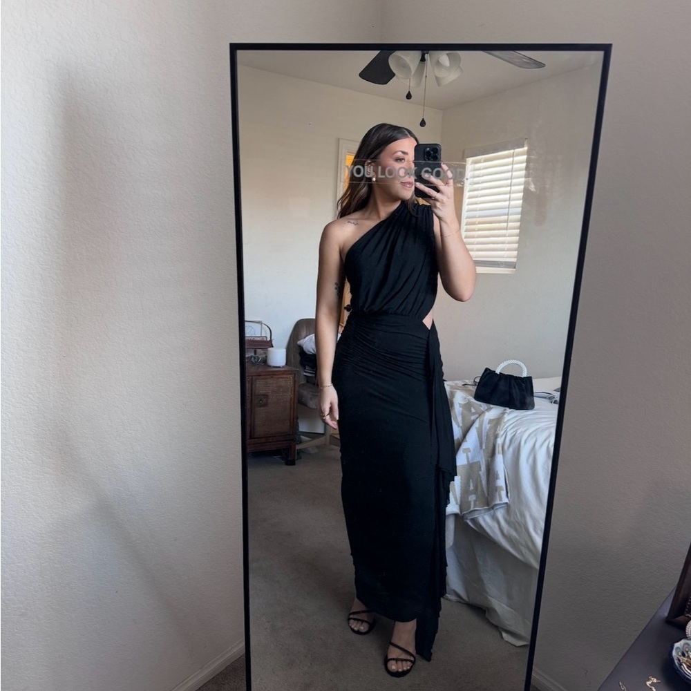 REVOLVE Black One-Shoulder Dress